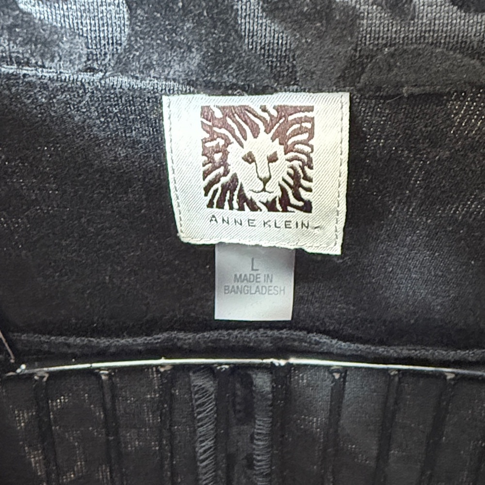 Anne Klein Black Patterned Bomber Jacket - Picture 2 of 15